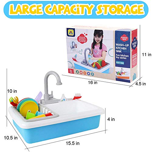 Liberty Imports Kids Role Play Kitchen Sink with Running Water 20