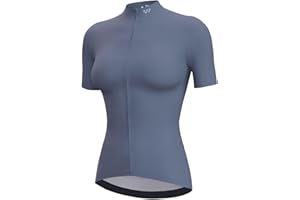 Lo.gas Cycling Jersey Women's Bike Shirt Breathable Bike Jersey Bicycle Biking Tops 3 Pockets UPF50+ Jersey Shirts for Women