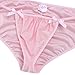 CHICTRY Men's Bowknot Sissy Bikini Briefs Low Waist Panties Underwear Pink Large(Waist:29.0-42.0
