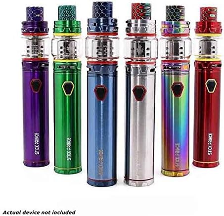 White 3D Carbon Fiber Protective Air Release Vinyl Decal Wrap for Smok Stick Prince Vape Box Mod by Necro Wraps