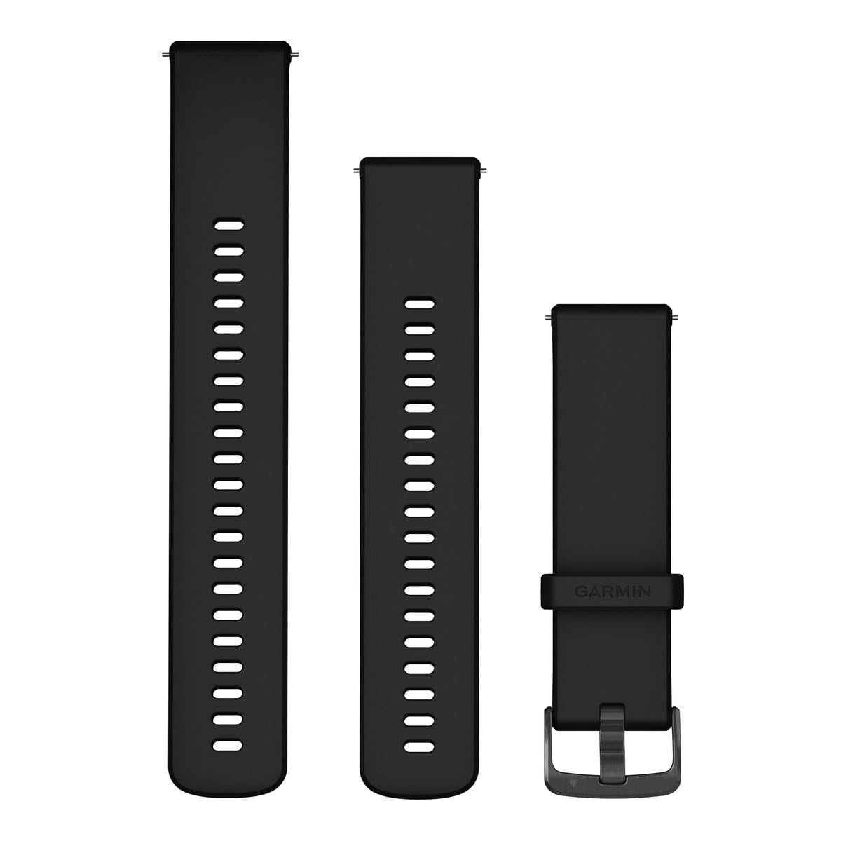 Garmin Quick Release Bands (22mm), suitable for selected Forerunner-,Venu- and vívoactive smartwatch series, Original accessory, Silicone, Black with Slate Hardware