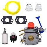 FitBest Carburetor with Fuel Filter Fuel Line Primer Bulb Gasket for Husqvarna 545081848 Zama C1Q-W40A 128C 128L 128LD Trimmers