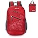 ORICSSON 20L Durable Packable Backpack Handy Lightweight Daypack for Travel Outdoor Workout Picnic(Red)