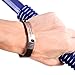 UHIBROS Stainless Steel Leather Bracelet, Men's Leather Rope Wrist Bracelet 8.3 Inch (Grey)