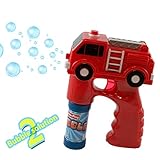 Kidsthrill Fire Truck Bubble Shooter Gun With Sirens And Music – 2 Bubble Solution Included
