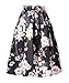 Face N Face Women's High Elastic Waist Flare Pleated A Line Midi Skirt Large Black