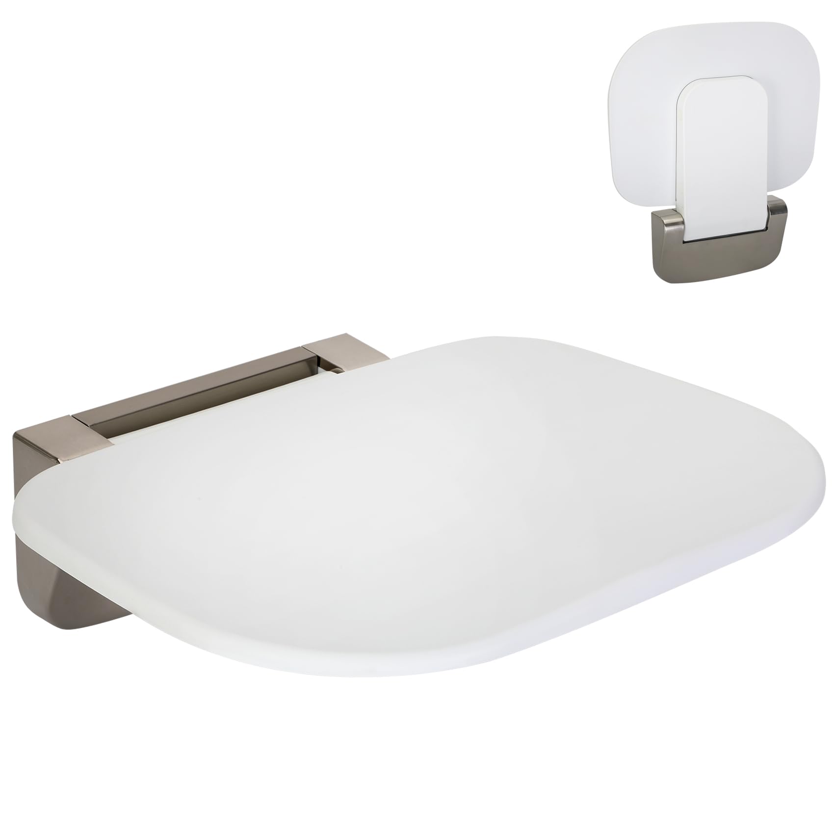 Photo 1 of 17 Inchs Foldable Shower Seat Wall Mounted – 400lb Shower Bench, Small Shower Spaces, Secure Fold Down Design