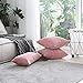 Home Brilliant Pillow Cover 18x18 Pink Throw Pillow Supersoft Accent Throw Pillow Cover for Couch Striped Velvet Corduroy Decor, Baby Pink, (45x45 cm, 18inch)