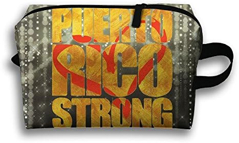 PUERTO RICO STRONG Multifunction Cosmetic Bag Portable Makeup Pouch Travel Hanging Organizer Bag