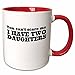 3dRose You cant scare me I have two daughters Ceramic Mug, 11 oz, Red/White