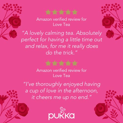 Pukka Organic Tea Bags Gift Set, Love Herbal Tea with Chamomile, Rose