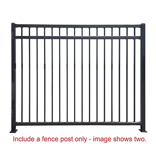 XCEL Black Steel Fence Panel Style Easy Installation Fence Kit