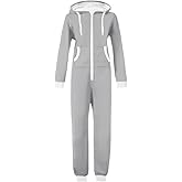 WOTOGOLD Men and Women Adult Pajamas Sportswear Hooded Unisex Jumpsuit