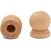 Wood Finials, 3/4 Inch Tall with 1/4 Inch Hole, Unfinished Wood Finials for 1/4 Inch Dowel Rods, Wood Dowel Caps for Crafts and DIY, Pack of 24 by Woodpeckers