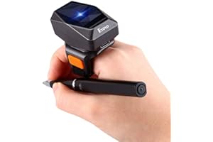 Eyoyo 2D Finger Ring Barcode Scanner, Mini Wearable 3-in-1 USB Wired & 2.4G Wireless & Bluetooth Scanner, Image 1D QR Bar Cod