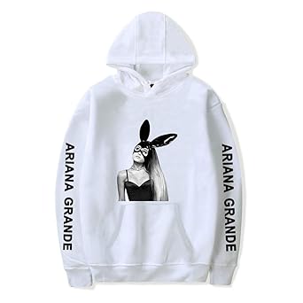U CAN Ariana Grande Hoodies Langarm-Kapuzensweatshirt Kapuze Schwarz