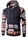 Unko Men Pocket Long Sleeve Ethnic Printing Hooded Hoodies