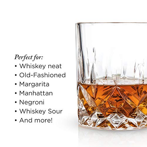 Viski Admiral Crystal Whiskey Tumblers Set of 2 Premium Crystal Clear