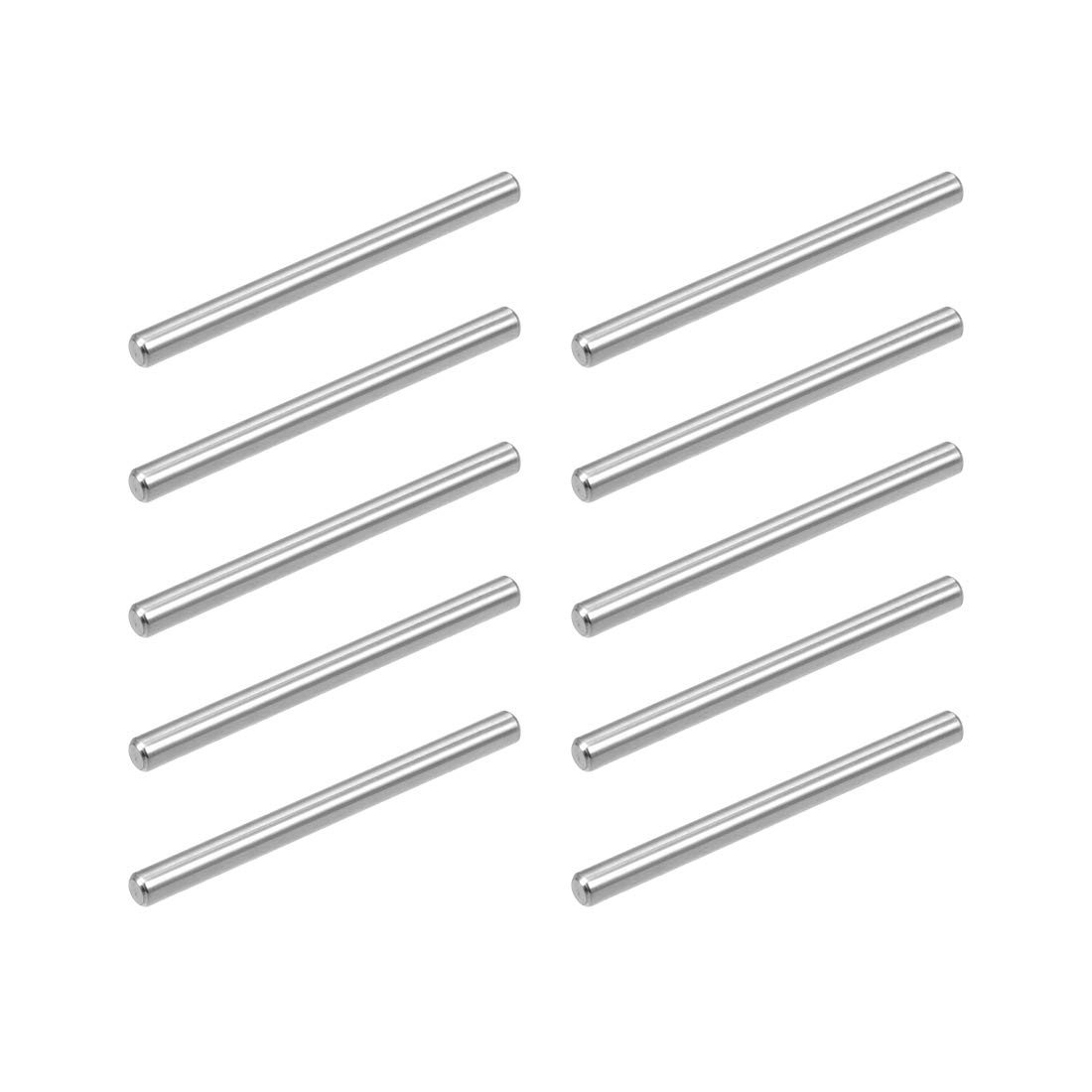 sourcing map 10Pcs 4mm x 50mm Dowel Pin 304 Stainless Steel Pegs Support Shelves Silver Tone