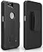 Nexus 6P Case: Stalion® Secure Shell & Belt Clip Holster Combo with Kickstand for Huawei Google Nexus 6P (Jet Black) 180° Rotating Locking Swivel