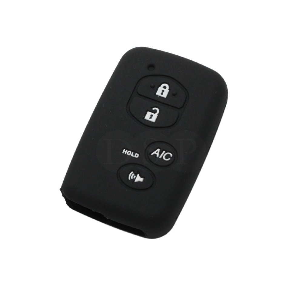 BROVACS Silicone Cover Protector Case Holder Skin Jacket Compatible with TOYOTA 4 Button Smart Remote Key Fob CV2406 Black