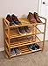 BIRDROCK HOME 4 Tier Bamboo Shoe Rack - Home Storage Wood Organization - Natural Durable Environmentally Friendly Organizer - Closet Cabinet Shelves Shelf - Fits 9-12 Shoes
