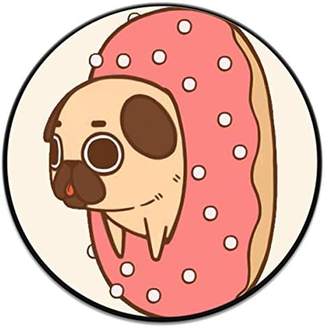 Adorable Mounts and Stands,Expanding Stand Grip Pop Mount Socket for Smartphones, iPhone, Tablets and More - Pug Donut Black