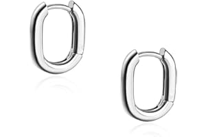 QLKILYR 925 Sterling Silver Hoop Earrings, Hypoallergenic Small U Hoop Earrings, Minimalist Huggie Earrings for Women Teen Girls Jewelry Gifts Silver/Gold