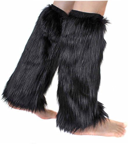 Boot Cuff Fluffy Soft Furry Faux Fur Leg Warmers Boot Toppers Costume Cosplay