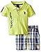 U.S. Polo Assn. Baby Boys' Polo and Short, Yellow, 12 Months