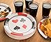 BLUE PANDA Disposable Casino Dinner Plates - Durable Casino Design - Ample 9-Inch Party Plate Capacity - Festive Party Decoration - 9 Inch, Pack of 80, Round