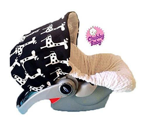 Baby Car seat Cover, Canopy in black white Giraffes, Seat in white
minky. FREE Strap Covers included Baby Car seat Cover, Canopy in black white Giraffes, Seat in white
minky. FREE Strap Covers included