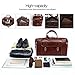 Leathario Mens Genuine Leather Overnight Travel Duffle Weekend Bag browm