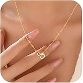 SUYACS 925 Sterling Silver Two Double Heart Necklaces for Women Dainty 14k Gold Plated Interlocking Love Heart Pendant Necklace CZ Charm Chain Christmas Jewelry Gifts for Mom Girlfriend