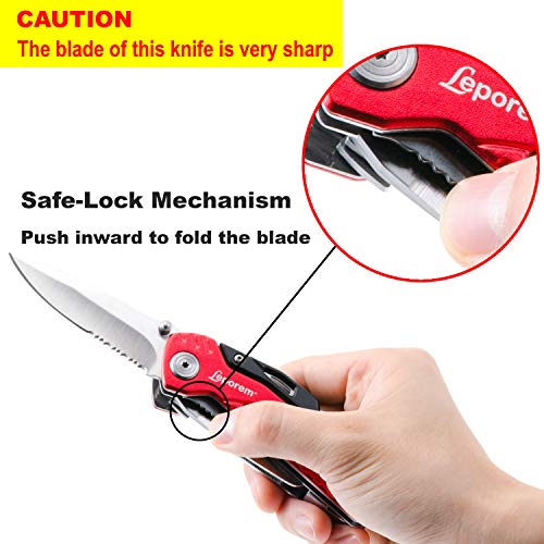 Multitool - Pocket Knife, 12 in 1 Multi Tool, Multifunction Utility Stainless Steel Super Tool Set, Folding Saw, Wire Cutter, Pliers, Multi Purpose Tools for Outdoor Activities, Survival, Camping