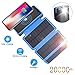 Solar Charger 20000mAh,Wireless Qi Power Bank Portable Solar Battery Charger with 3 Solar Panels Flashlight 5V 2.1A Dual Port Output Waterproof External Battery Pack for Outdoor Camping Travel-Blue