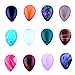 Mutilcolor 12pcs 18X25mm Waterdrop Teardrop Chakra Beads CAB Cabochon Healing Beads Crystal Quartz Stone Random Color Wholesale for Jewelry Making(No Holes)