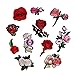 11PC Rose And Flower Floral Collar Sew Patch DIY Embroidered Sew Iron on Patch Chinese Style by Perman