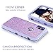 DUEDUE iPhone X Case, iPhone Xs Case, Shockproof Slim Lightweight Glitter Sparkle Bling Soft TPU Bumper Case for iPhone Xs 5.8 inch/iPhone X for Girls Women, Purple/Glitter