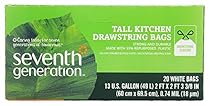 Seventh Generation, Drawstring Kitchen Trash Bags 13 gal, 20 count