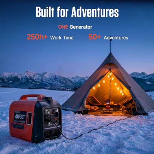 AIVOLT 4300W Inverter Generator 55lbs Gas-Powered Quiet Inverter Generator with CO Alert, RV Ready for Outdoor Camping, Home Backup