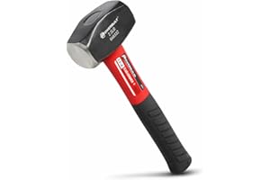 Powerbuilt 2-1/2 Pound Club Hammer with Fiberglass Handle, Non-Slip Rubber Handle, Heavy Duty Construction DIY Hand Tool, Bla