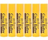 Cocoa Butter Lip Balm, .15 oz, 6 Pack