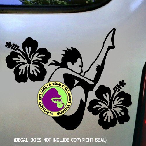 HIBISCUS SPRINGBOARD DIVER FEMALE Vinyl Decal Sticker E