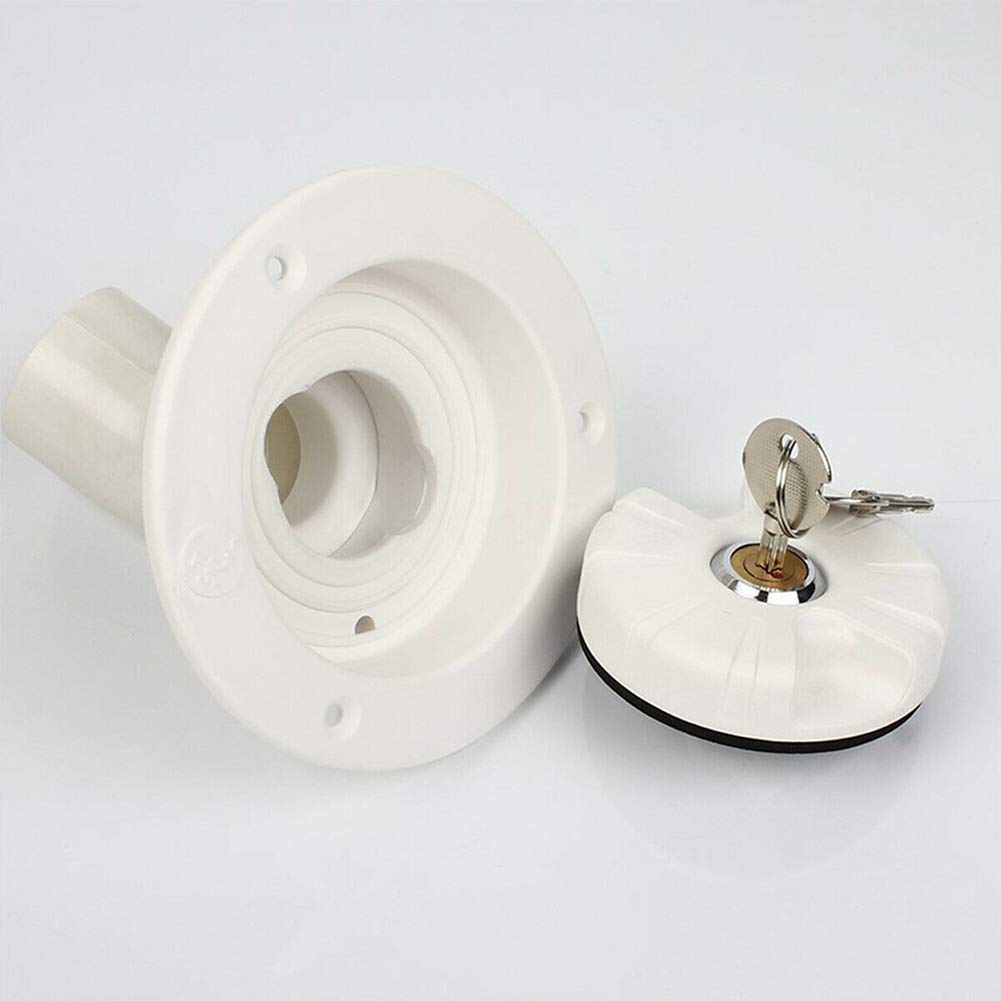Gravity Water Inlet Lockable Cap with Lock, Fresh Water Fill Hatch Inlet Filter Lockable for Most Fresh Water Inlets on RV Motorhomes Caravans & Boats