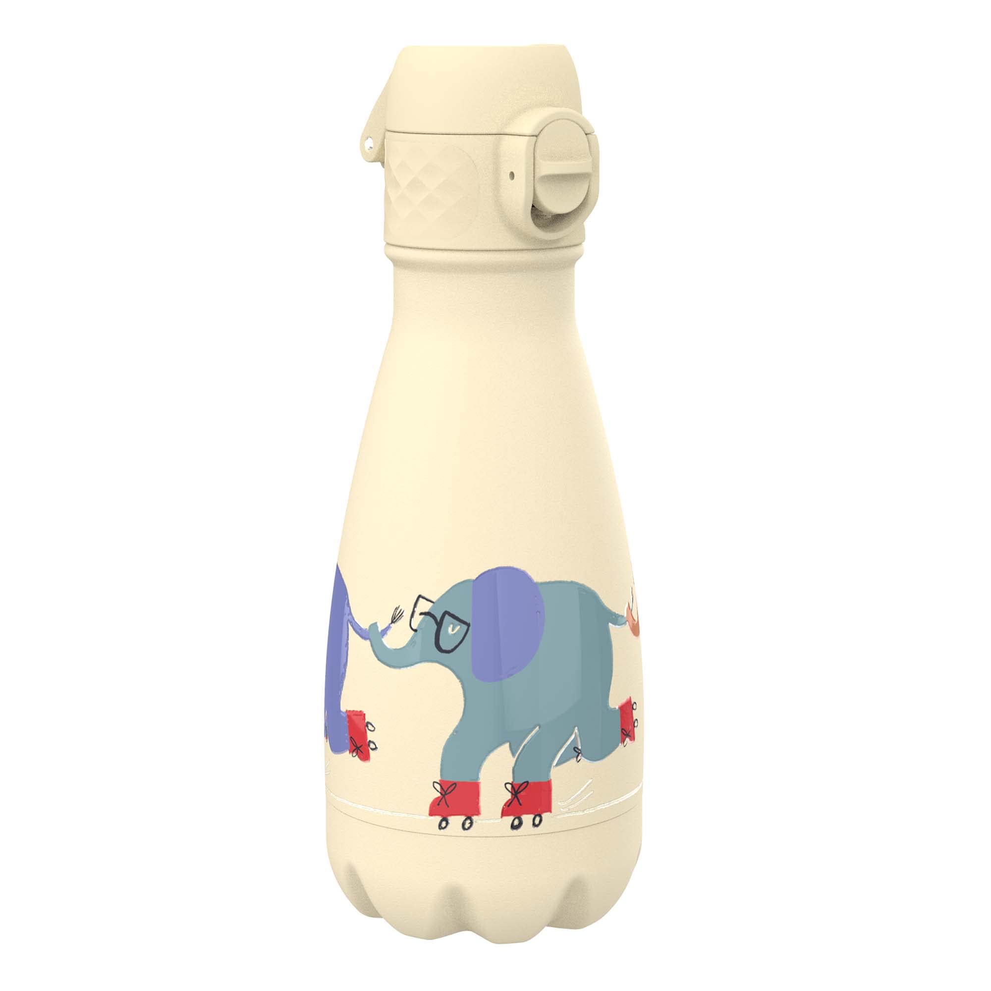 Ion8 Leak Proof Water Bottle, Vacuum Insulated, Skating Elephants, 280ml (10oz)