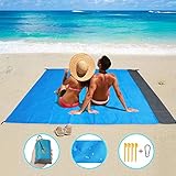 Vetoo Sand Free Beach mat, Quick Drying Ripstop Nylon Compact Outdoor Beach Blanket Best Sand Proof Picnic Mat for Travel, Camping, Hiking and Music Festivals (82‘’×79‘’)