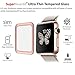 [2-Pack] for Apple Watch Series 2 38 mm - SuperGuardZ 3D Curved Full Cover Tempered Glass Screen Protector [Rose Pink], Full Screen Coverage, Edge-to-Edge Protect [Lifetime Replacement]
