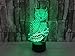 JYIFA 3D LED owl Cartoon Lamp 7 Color Change Optical Illusion Touch Mood light USB powered Bedroom Decorative Night Light Multi for Christmas Gifts