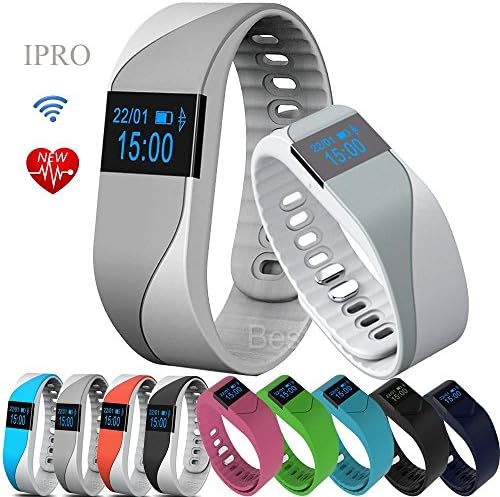 IPRO M2S Wearable Smart Bracelet with Heart Rate Monitor Waterproof Sports Activity Pedometer Sleep Calorie Monitor Exercise Fitness Tracker w/ Self Photo/Anti-lost for IOS&Android System (M2-Gray)